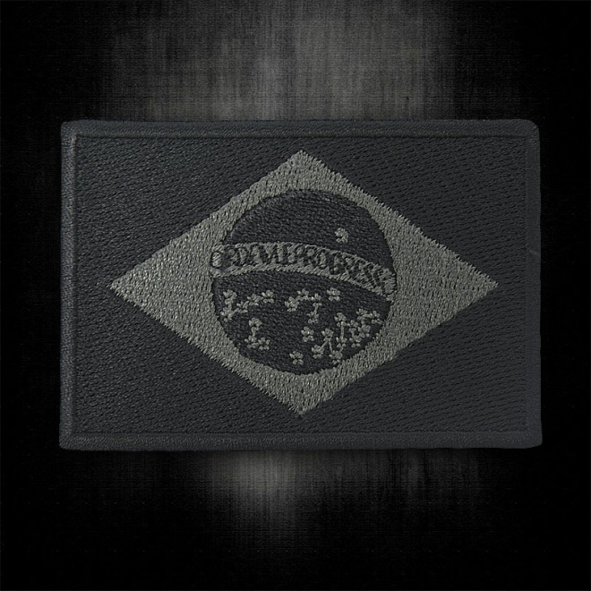 Bordado Bandeira do Brasil Preta Grande com Velkro