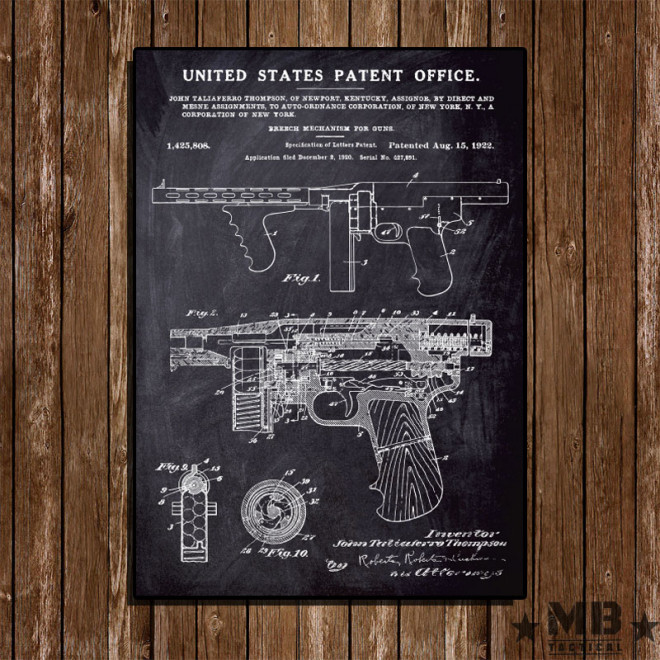 Poster Patent Thompson 1922 - Fundo Lousa