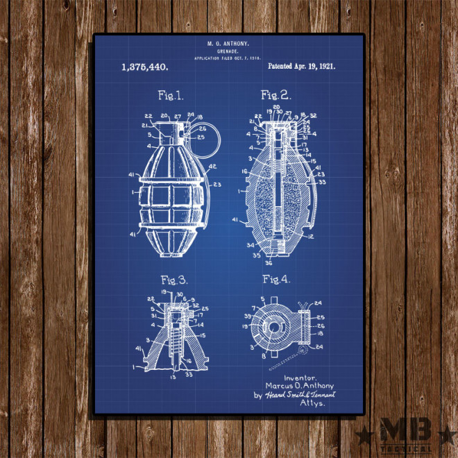 Poster Patent Grenade - Fundo Azul