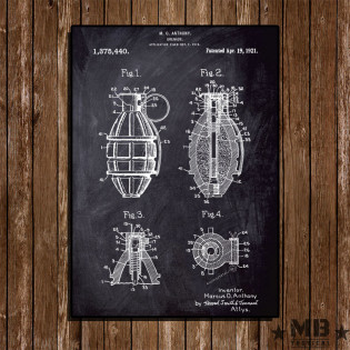 Poster Patent Grenade - Fundo Lousa