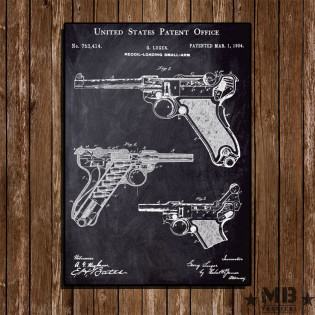 Poster Patent Luger - Fundo Lousa