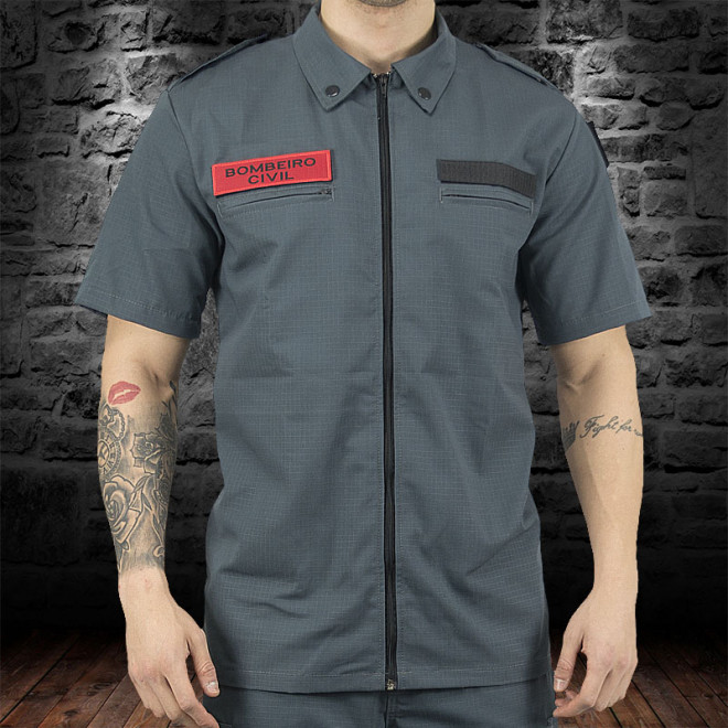 Camisa Bombeiro Civil Rip Stop - Verde Petróleo