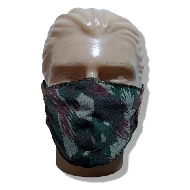 Mascara de Proteção Lavável Malha -Camo Exercito - Pacote com 3