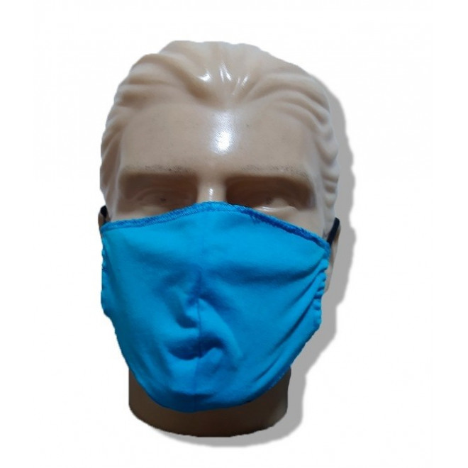 Mascara de Proteção Lavável Malha - Azul - Pacote com 3