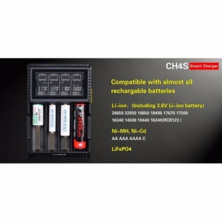 CARREGADOR E POWER BANK KLARUS CH4 COM DISPLAY