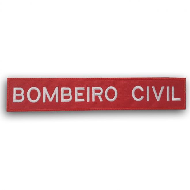 Bordado Tarja Bombeiro Civil 30x5,5cm