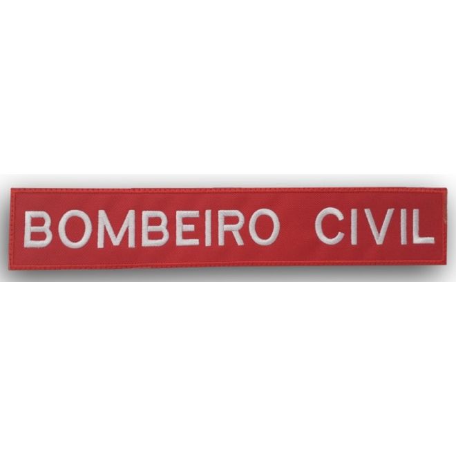 Bordado Tarja Bombeiro Civil 12,5 x 3,3cm