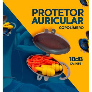 Protetor Auricular cordão poliéster verde