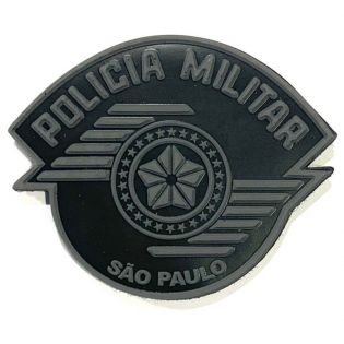 Brasão Emborrachado Policia Militar - Preto e Cinza
