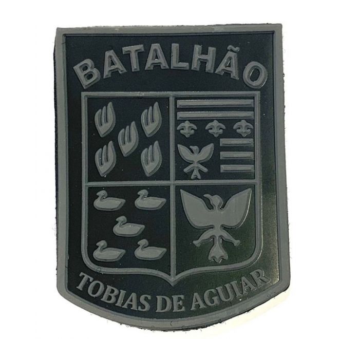 Brasão Emborrachado Tobias de aguiar - Preto e Cinza