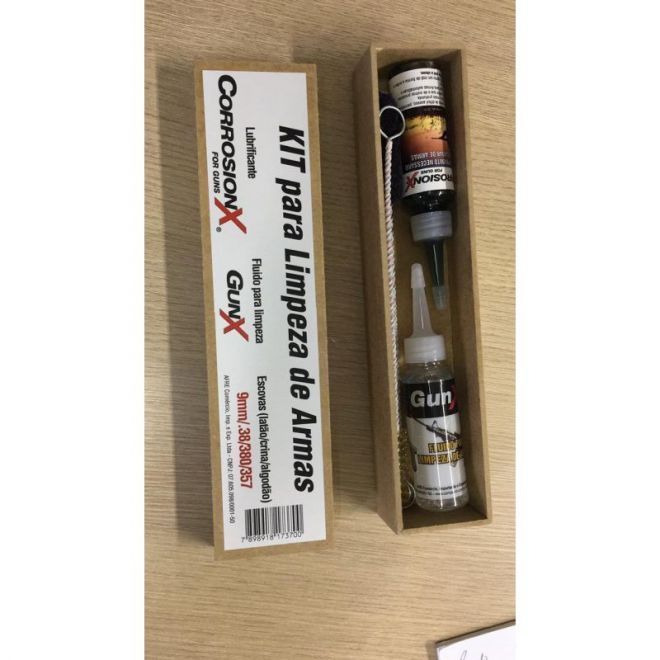 kit Limpeza de Armas 9mm/.38/380 curta com Corrosionx