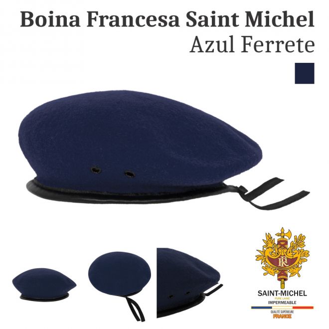 Boina Francesa Saint-Michel 100% Lã - Azul Ferrete
