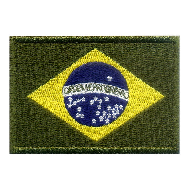 Bordado Bandeira Brasil Verde Grande
