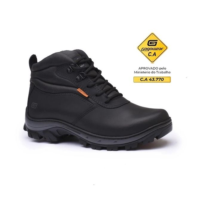 Bota Coturno Segurança EPI CA Gogowear 100% Couro Viper Grafi
