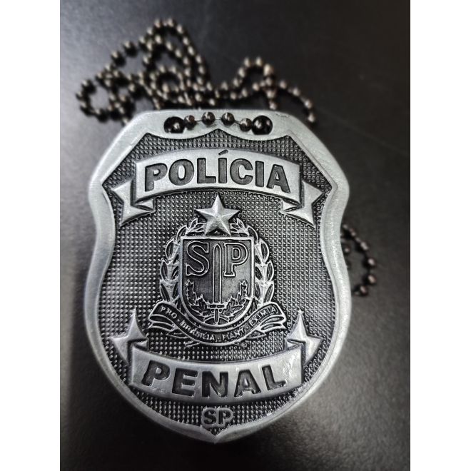 Porta Distintivo Policia Penal Metalizado