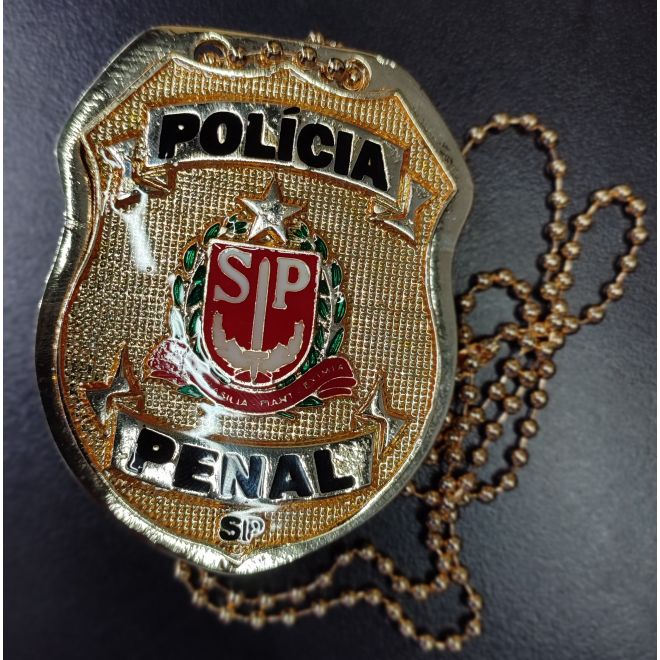 Porta Distintivo Policia Penal Metal Colorido