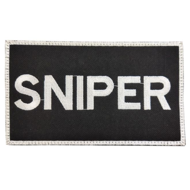 Bordado Sniper Branco c/ Velkro - para colete Tático