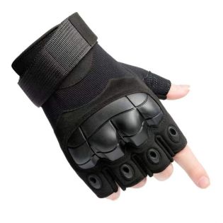 Luva Tática ST-9 Meio Dedo - Preto