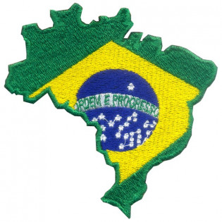 Bordado Mapa Bandeira do Brasil
