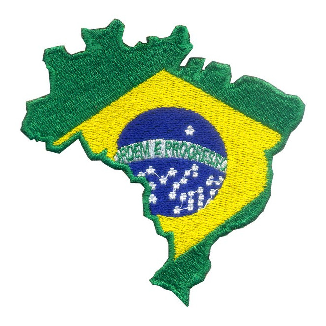 Bordado Mapa Bandeira do Brasil