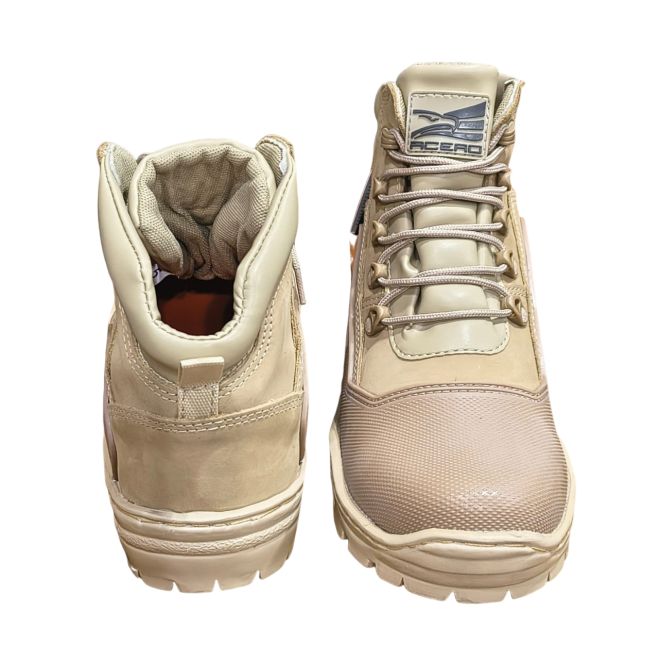 Bota Cano Curto Emborrachado Militar Areia