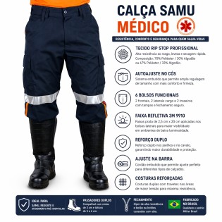 Calça SAMU Médico - Azul