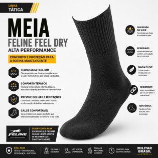 Meia Feline Feel Dry Preta