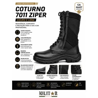 Coturno Couro e Lona 7011...