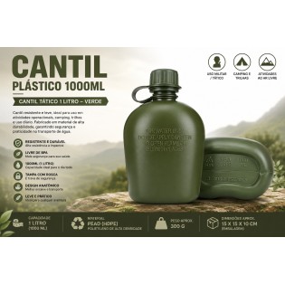 Cantil Plástico 1000ml - Verde