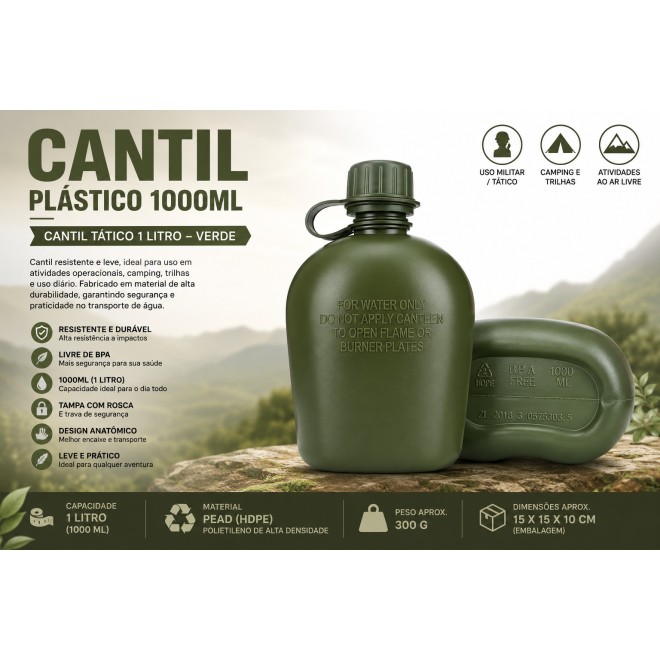 Cantil Plástico 1000ml - Verde