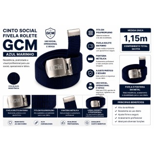 Cinto Social Fivela Rolete GCM