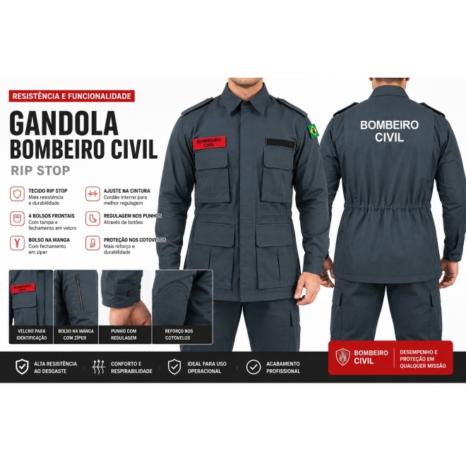 Gandola Bombeiro Civil Tática - Verde...