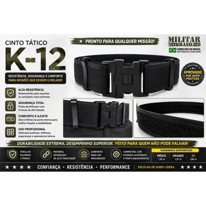 Cinto Tatico K-12 Preto