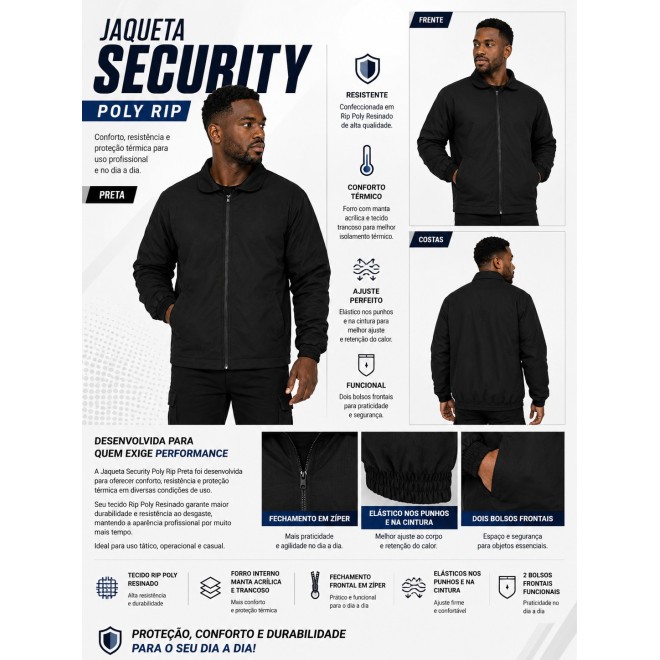 Jaqueta Security Poly Rip - Preto