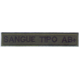 Bordado Tipo Sanguineo AB Positivo Fundo Verde