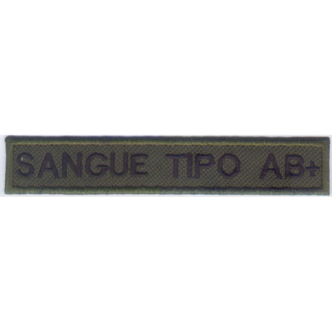 Bordado Tipo Sanguineo AB Positivo Fundo Verde