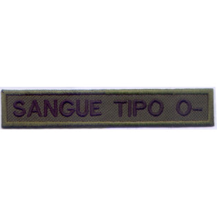 Bordado Tipo Sanguineo O Negativo Fundo Verde