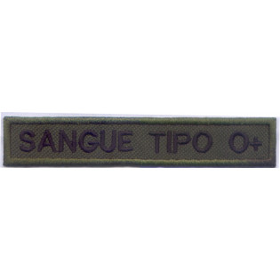 Bordado Tipo Sanguineo O  Positivo Fundo Verde