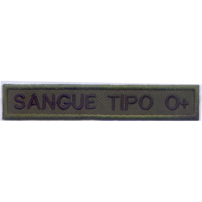 Bordado Tipo Sanguineo O  Positivo Fundo Verde
