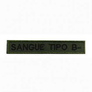 Bordado Tipo Sanguineo B  Negativo Fundo Verde