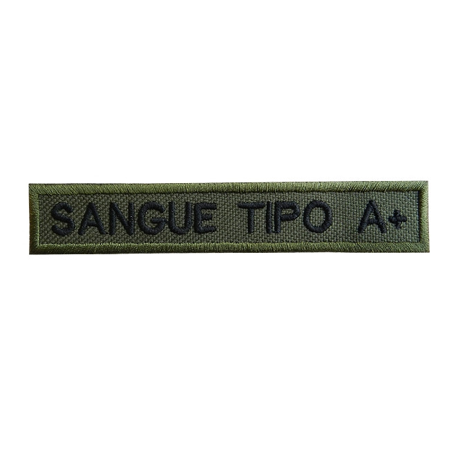 Bordado Tipo Sanguineo A Positivo Fundo Verde