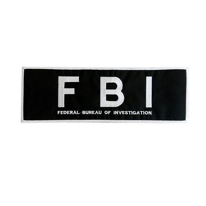 Bordado Tarja FBI Grande Branco