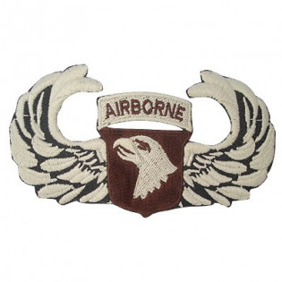 Bordado Airborne Águia Bege Fundo Marrom c/ Asa