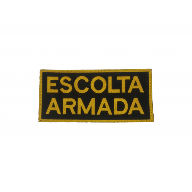 Bordado Escolta Armada Amarelo c/ Velkro - para colete Tático