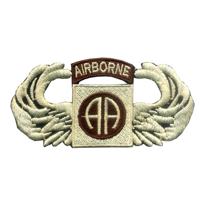 Bordado Airborne (AA) Marrom c/ Asa Bege
