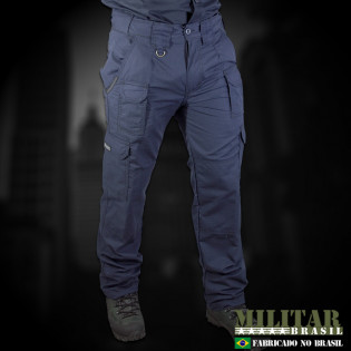 Calça Militar Brasil Górgona NYCO Azul Marinho