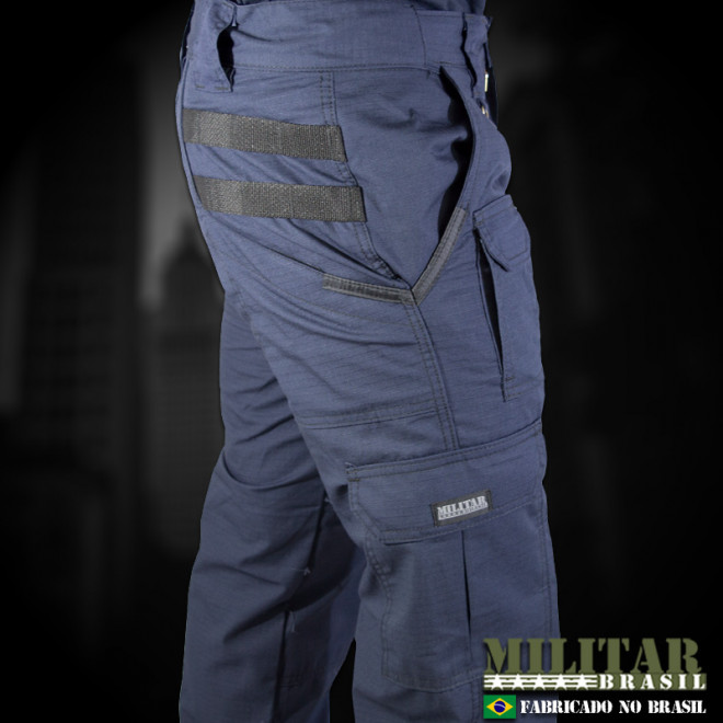 Calça Militar Brasil Górgona NYCO Azul Marinho