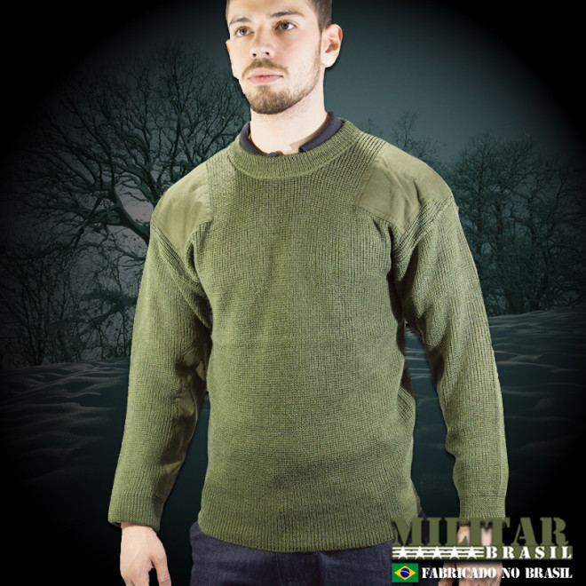Sueter Militar de Lã - Verde