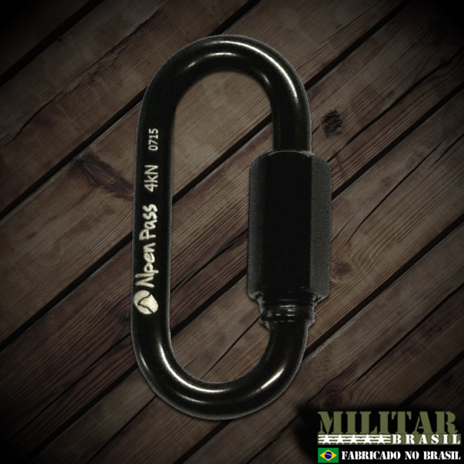 Malha rápida oval aço preto 6mm 4K