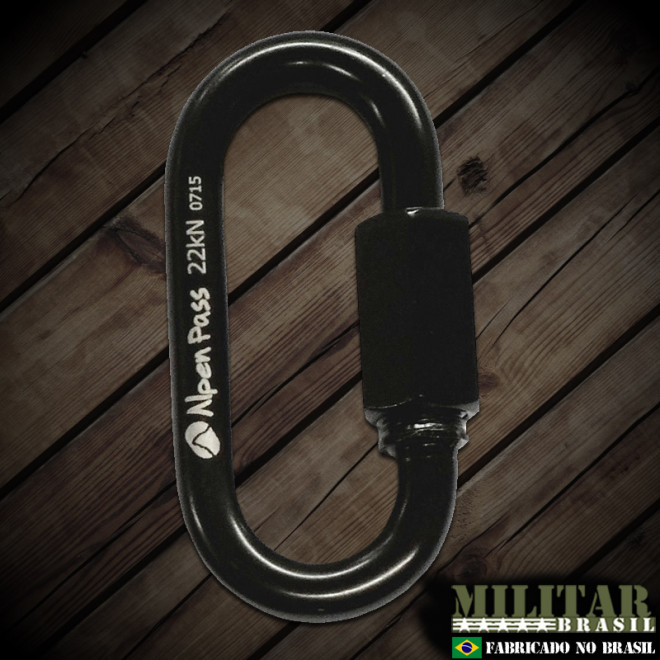 Malha rápida oval aço preto 8mm 22K
